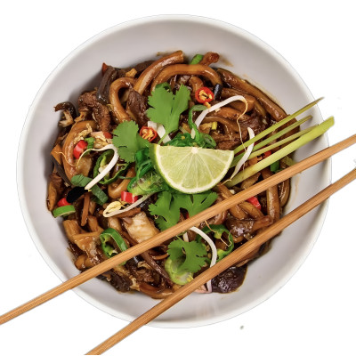 Makaron UDON z kaczką po pekińsku (marchewka,fasolka, papryka, cebula) 500g