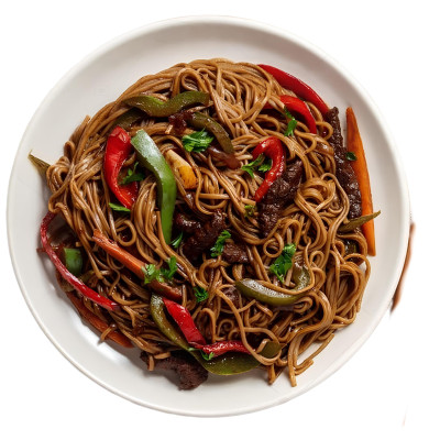 Makaron Soba (Kurczak, marchewka, papryka, fasolka, cebula) sos teriyaki 500g